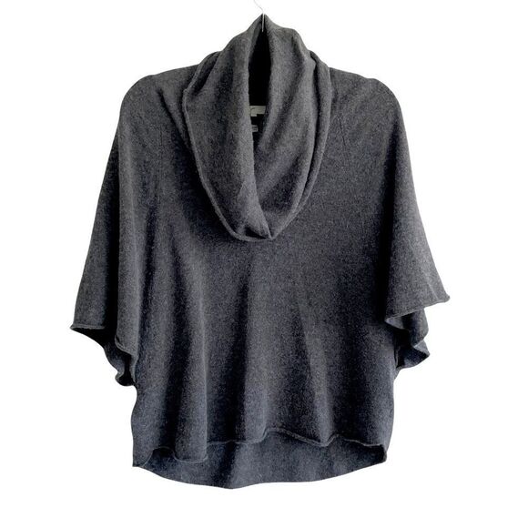 JOIE Wool Cashmere Oversized Cowl Neck Poncho Sweater Grey XS - Picture 1 of 13